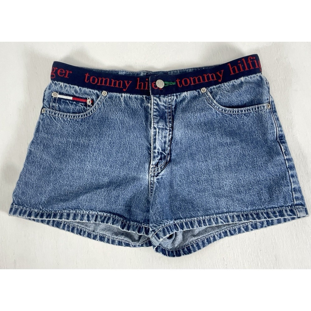 Y2K Vintage Tommy Hilfiger Boxer‎ Waistband Jean Shorts Denim 90s Size 9